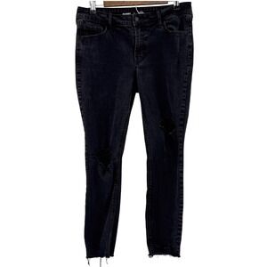 Old Navy Womens Rockstar Super Skinny Black Distressed Jeans Size 10